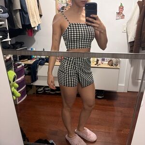 SHEIN Monochrome Houndstooth Set